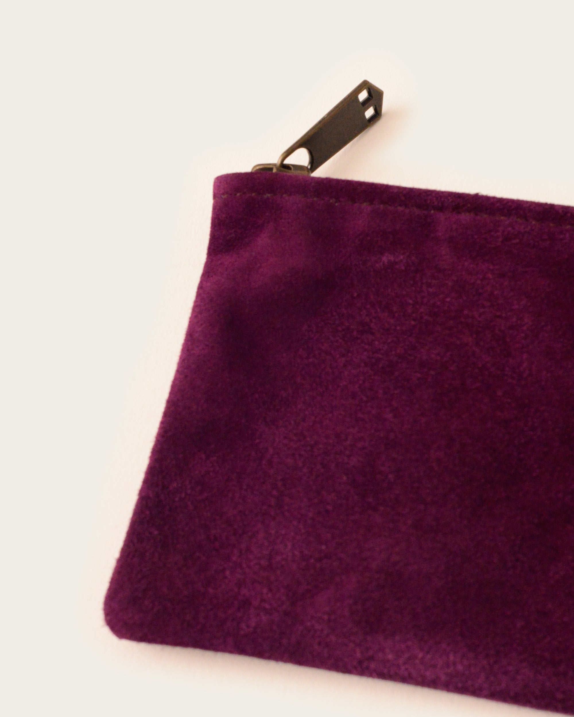 The 7” Pouch - Eggplant Goat Suede