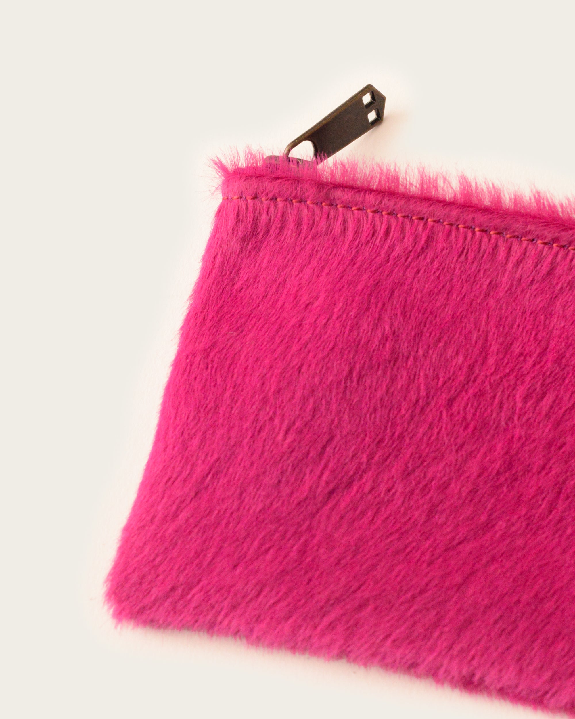 The 7” Pouch - Fuschia Hair Calf