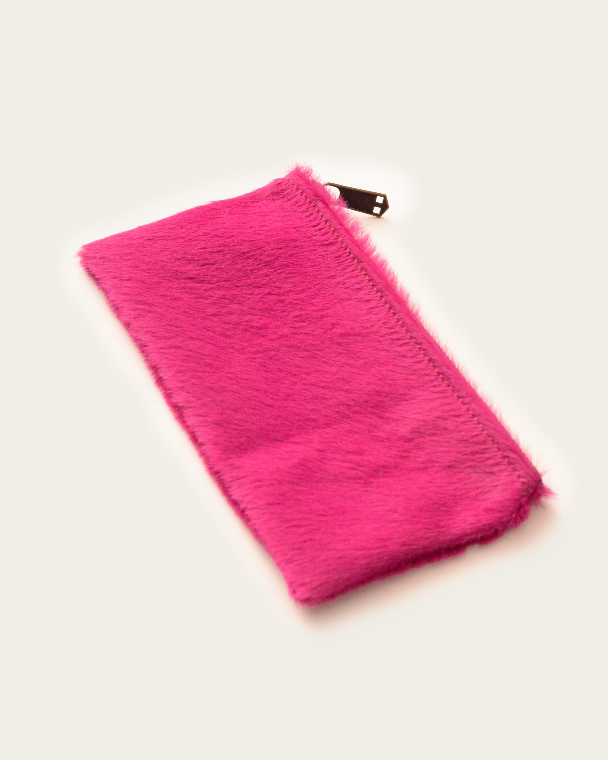 The 7” Pouch - Fuschia Hair Calf