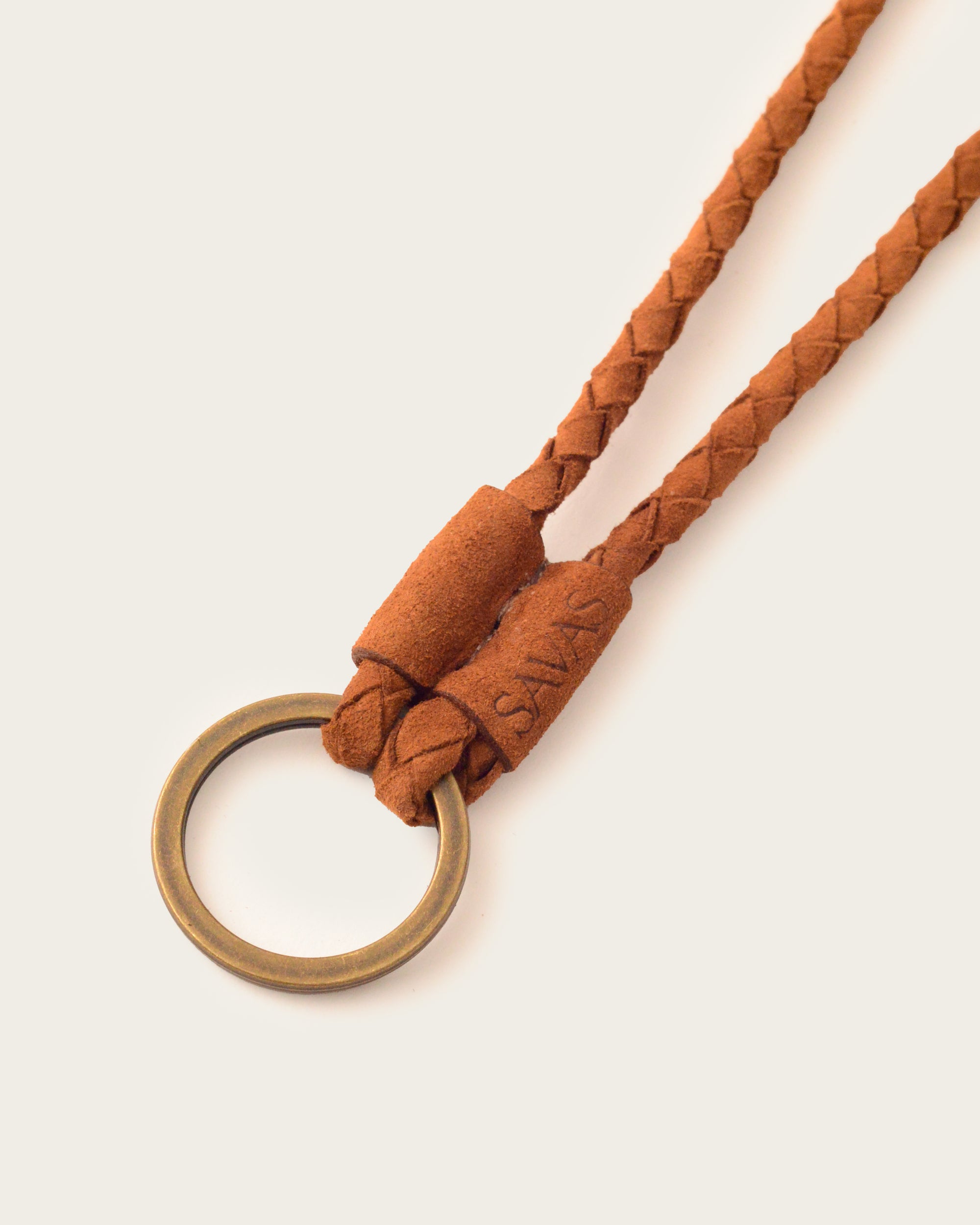 The Key Lasso: Cognac Suede (18" w/ Small Ring)