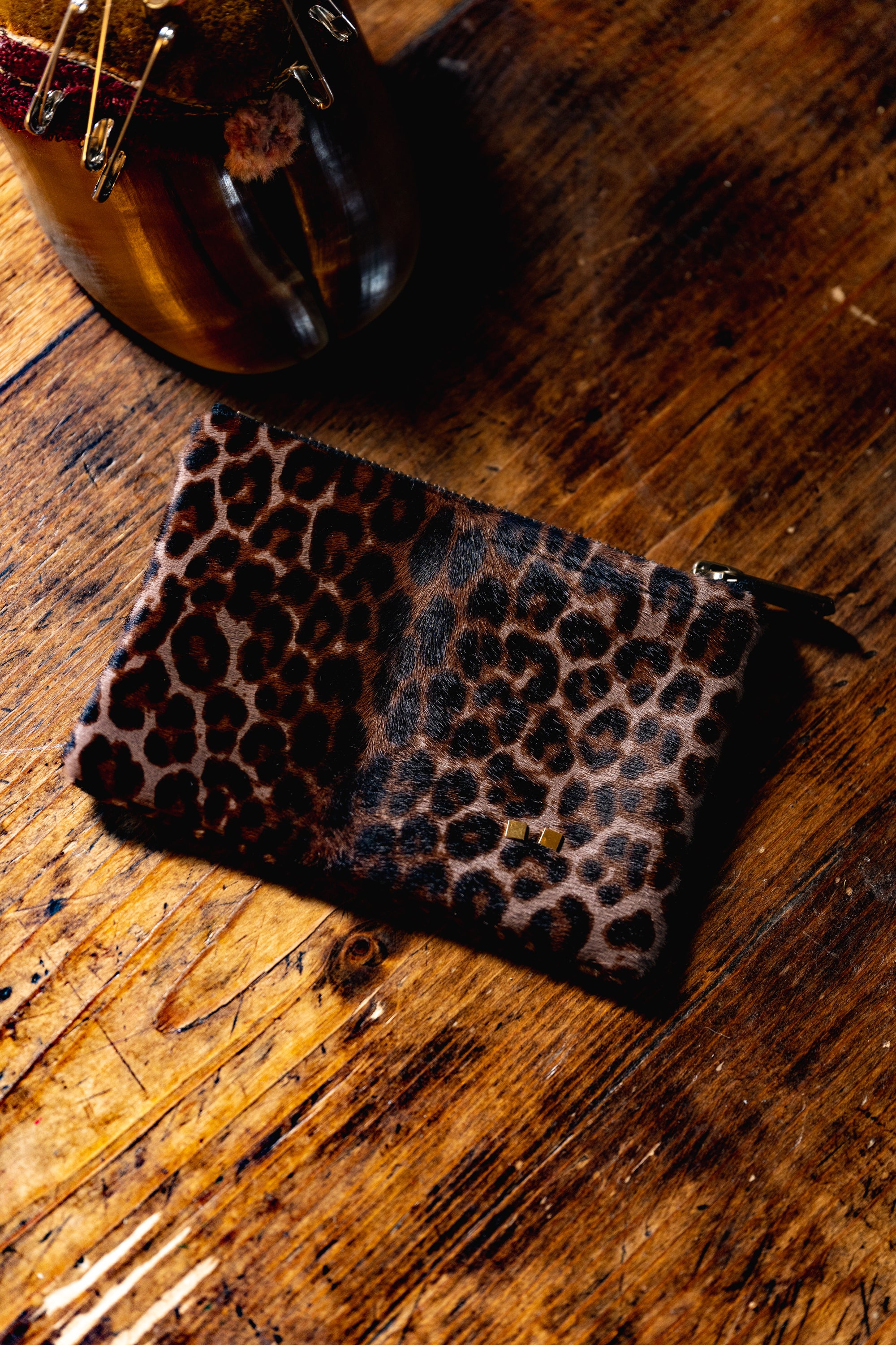 The 7” Pouch: Cheetah Print Hair Calf