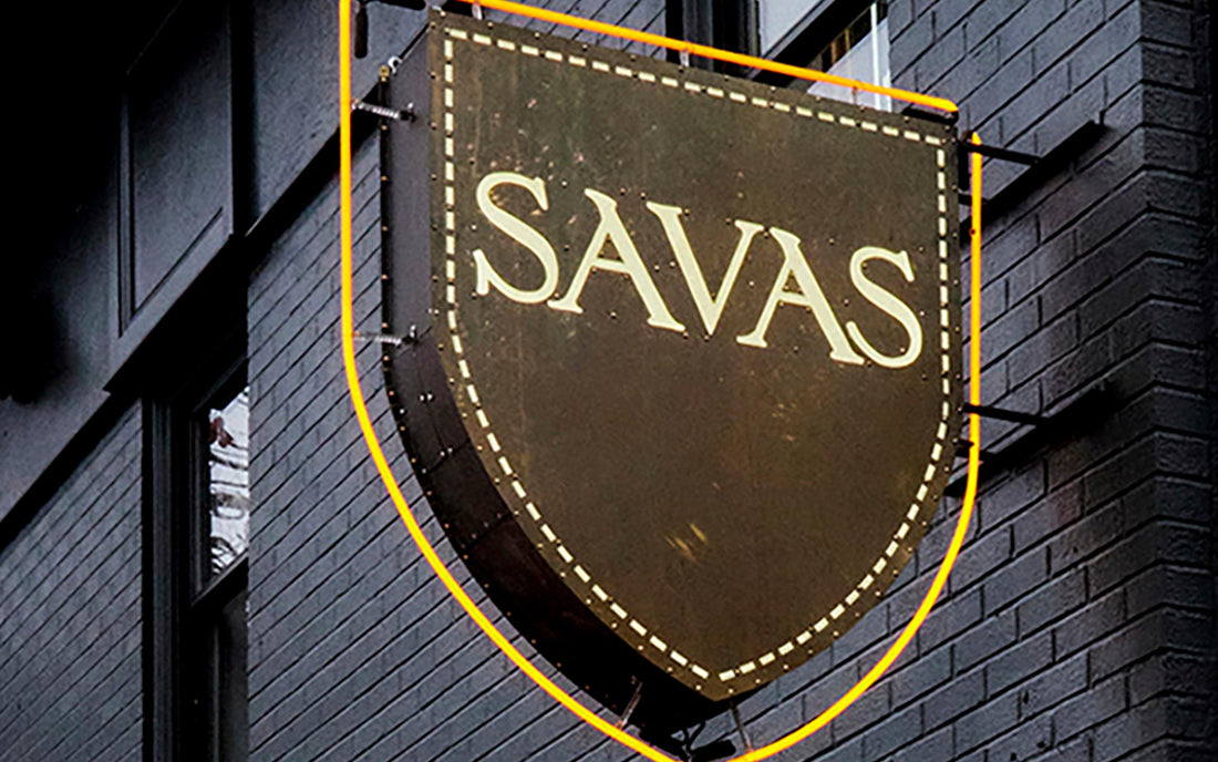 image of the Savas sign at the Nashville store